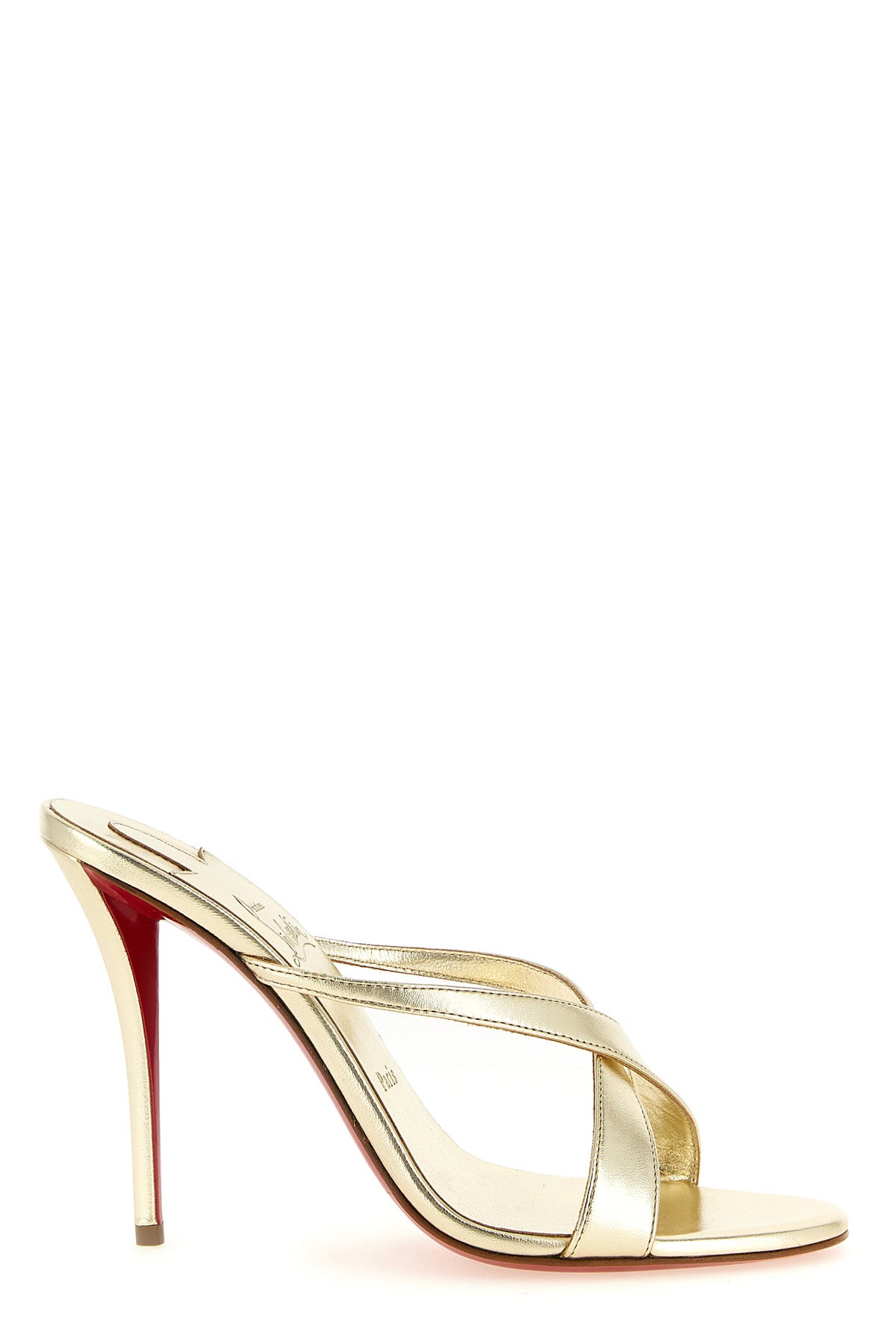 mulazee cross mules in laminated lamb nappa leather