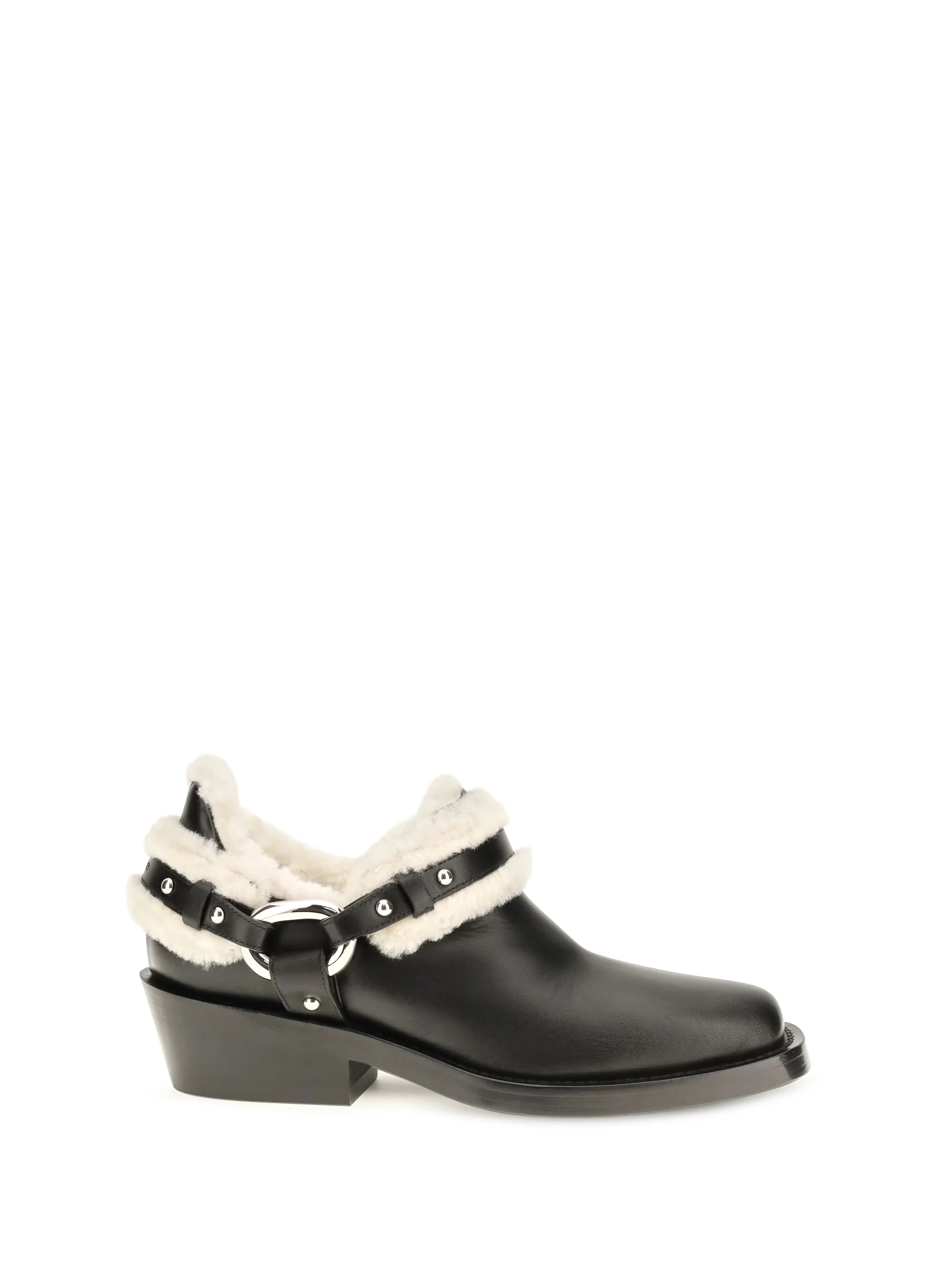 RABANNE 37 shearling trim biker ankle boots