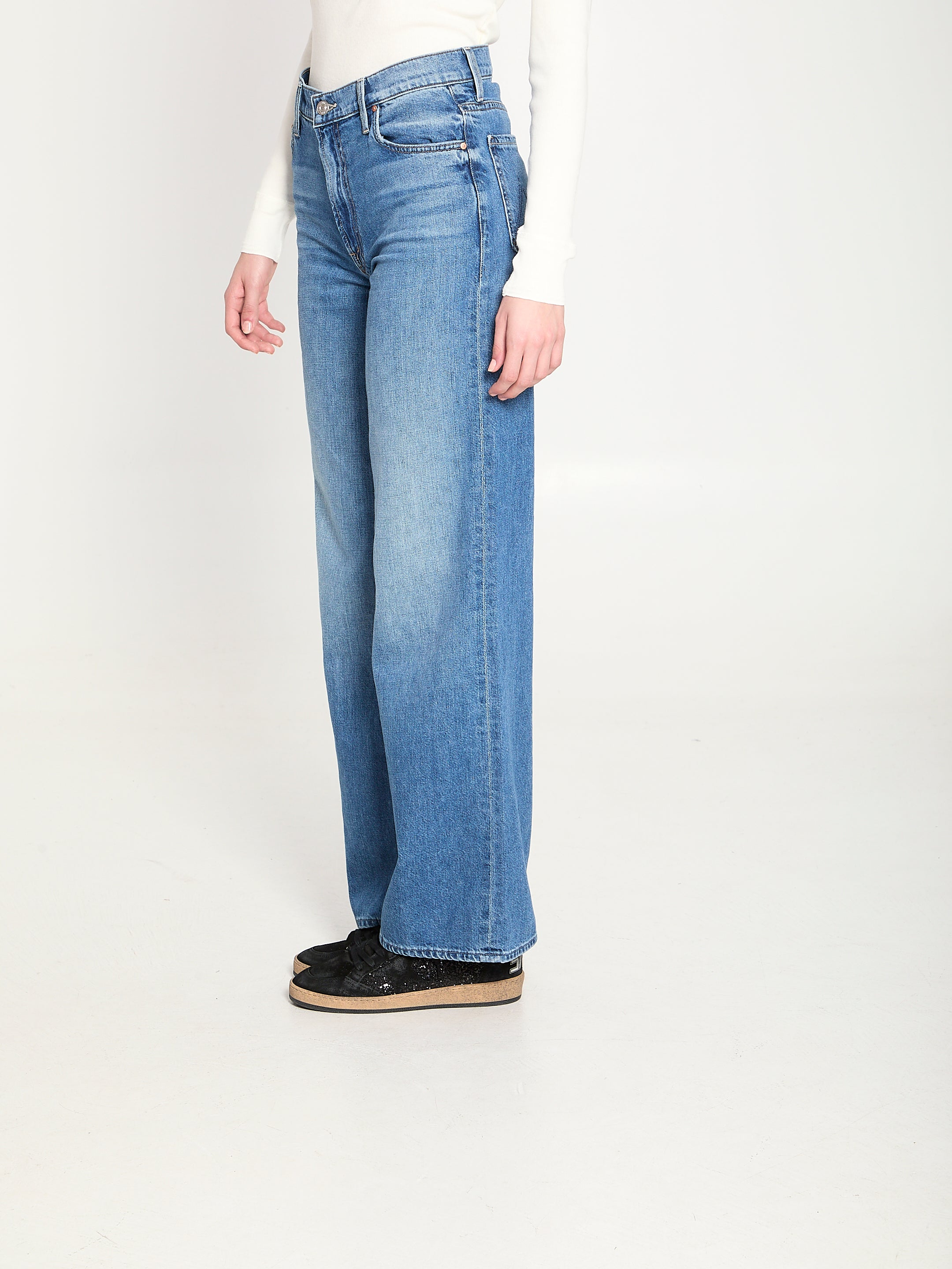MOTHER 24 the rerun zip sneak jeans