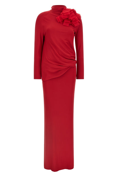 long re 26 dress 04 shiny jersey dress
