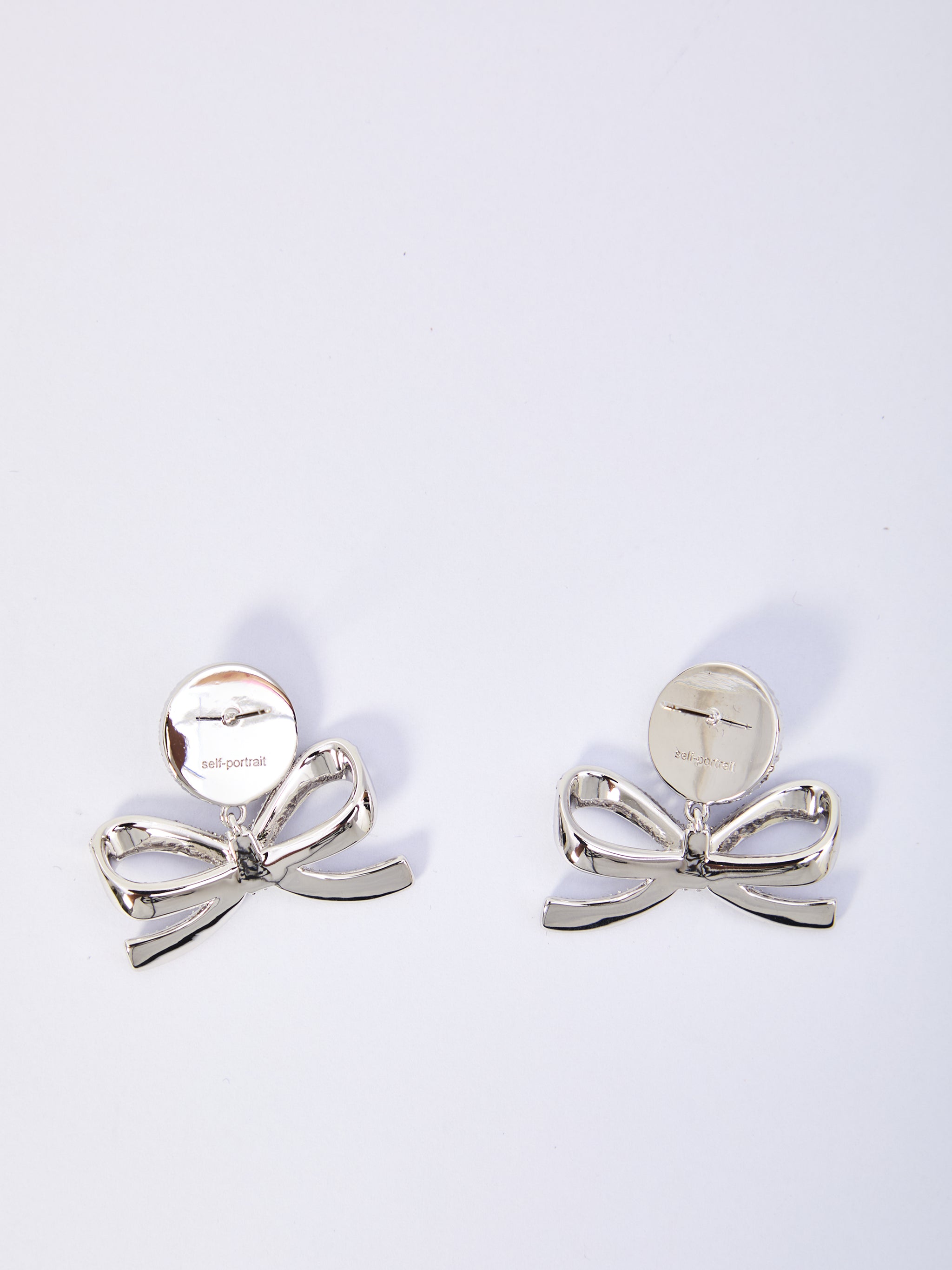 pearl bow drop earrings