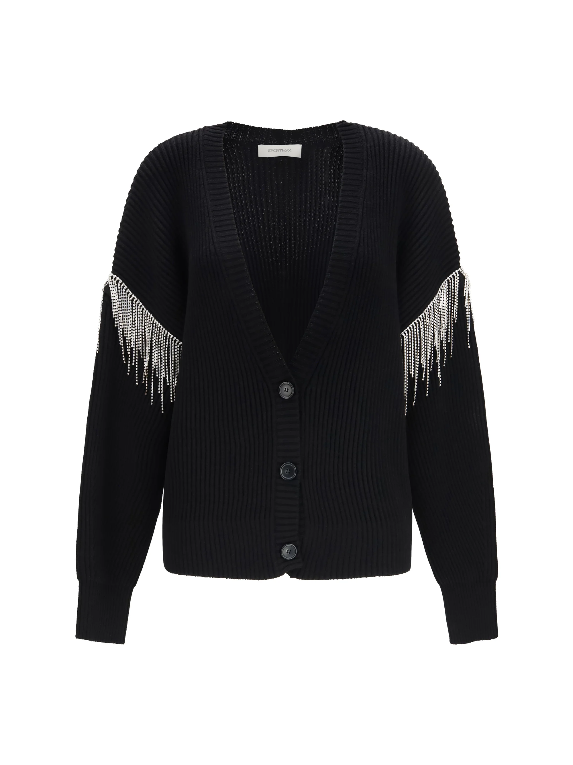 MAX MARA SPORTMAX M pagine virgin wool cardigan with sparkling details
