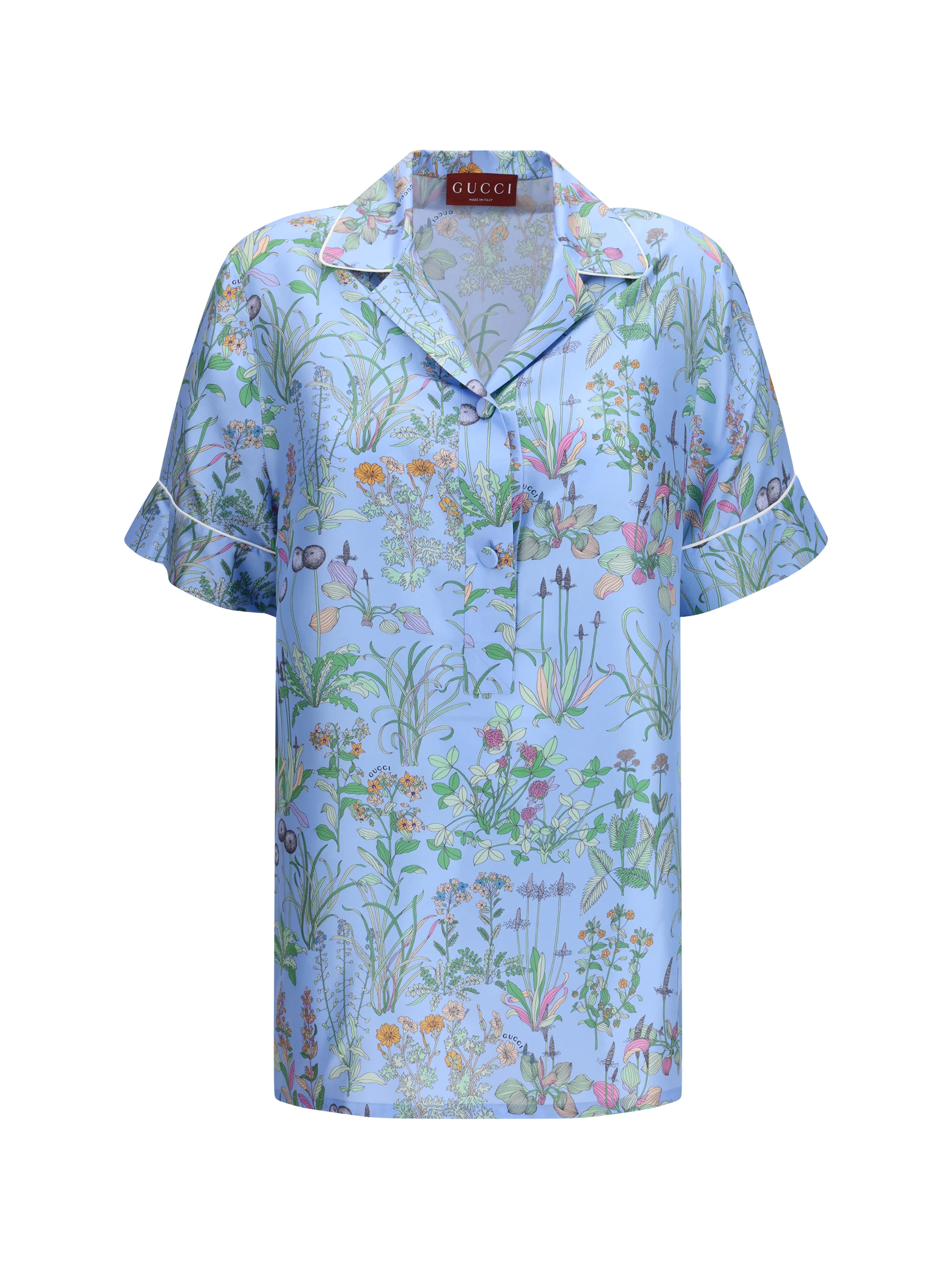 printed silk twill shirt