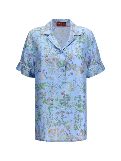 printed silk twill shirt