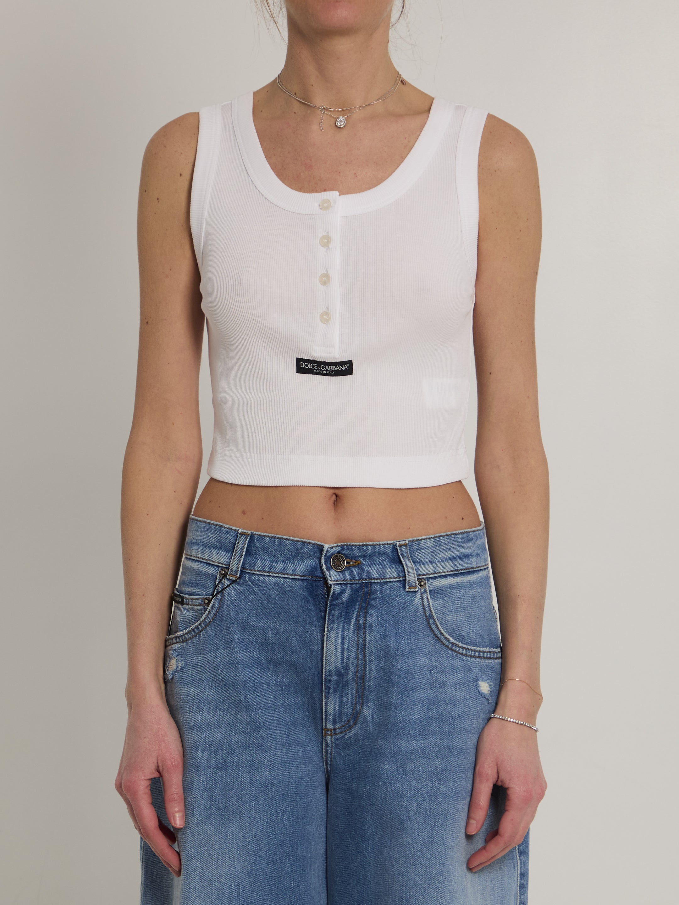 DOLCEamp;GABBANA 40 ribbed tank top