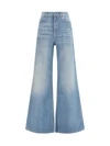 high-rise wide-leg denim jeans