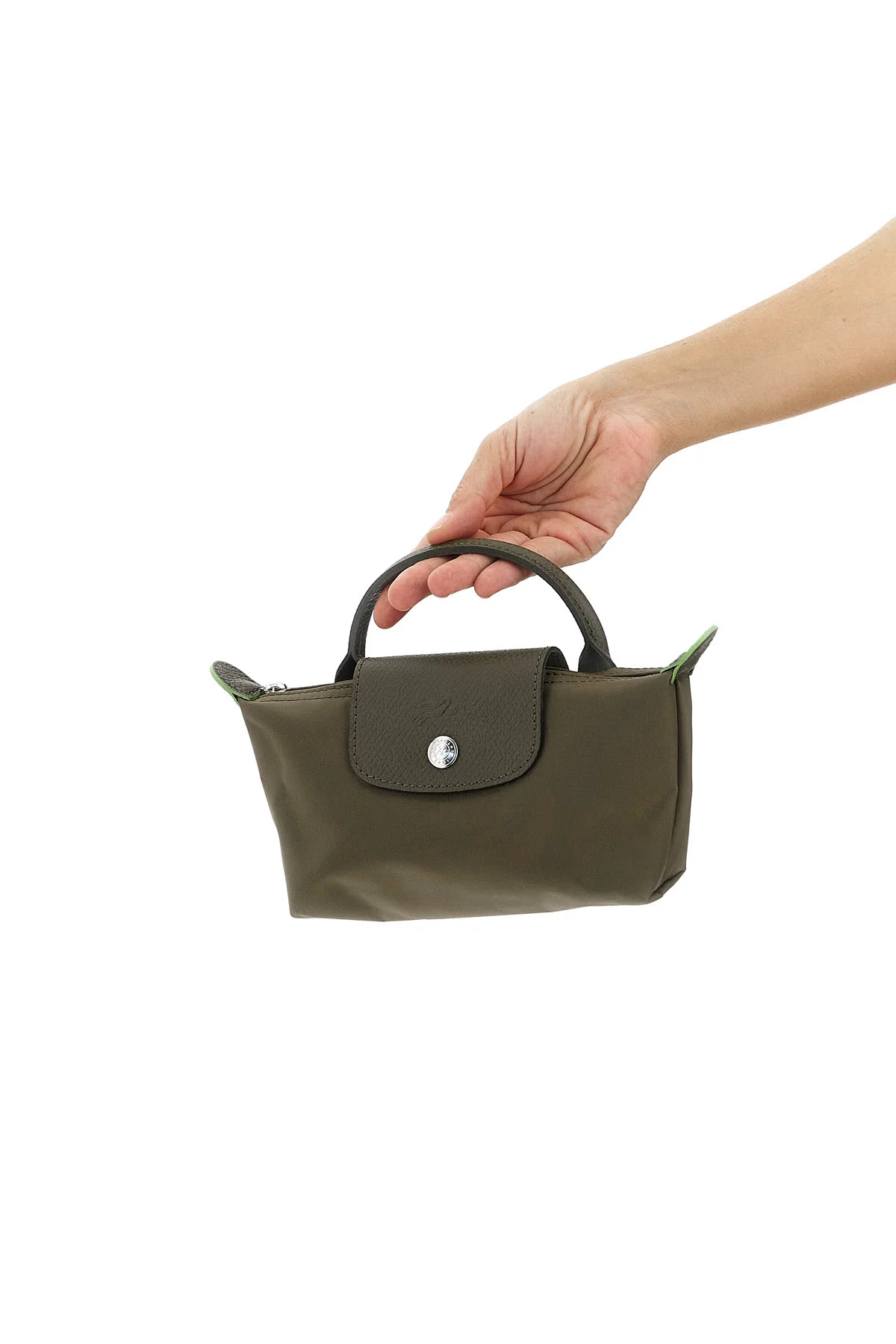 LONGCHAMP OS le pliage green foldable nylon canvas clutch bag