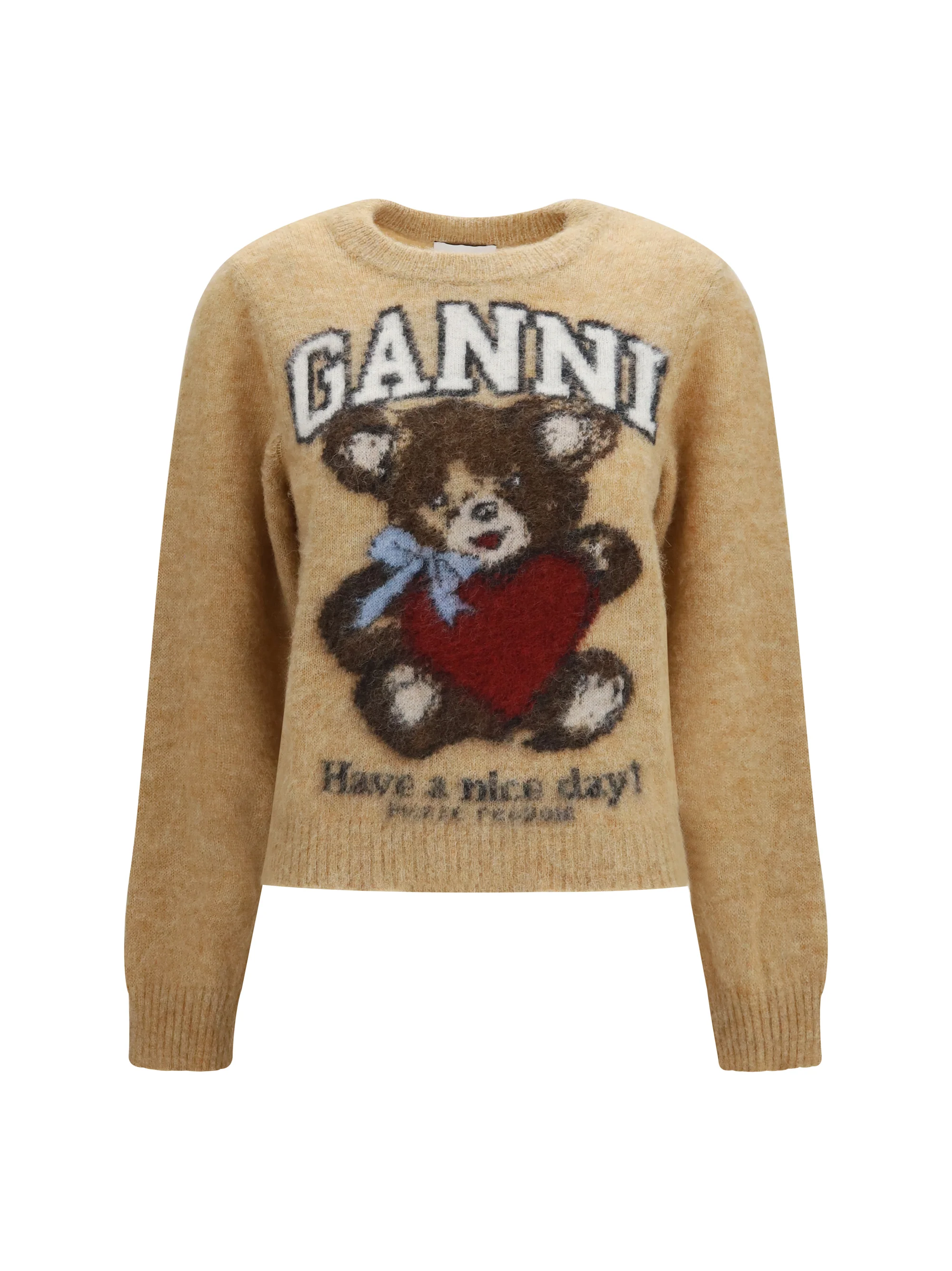 GANNI M alpaca graphic crewneck sweater