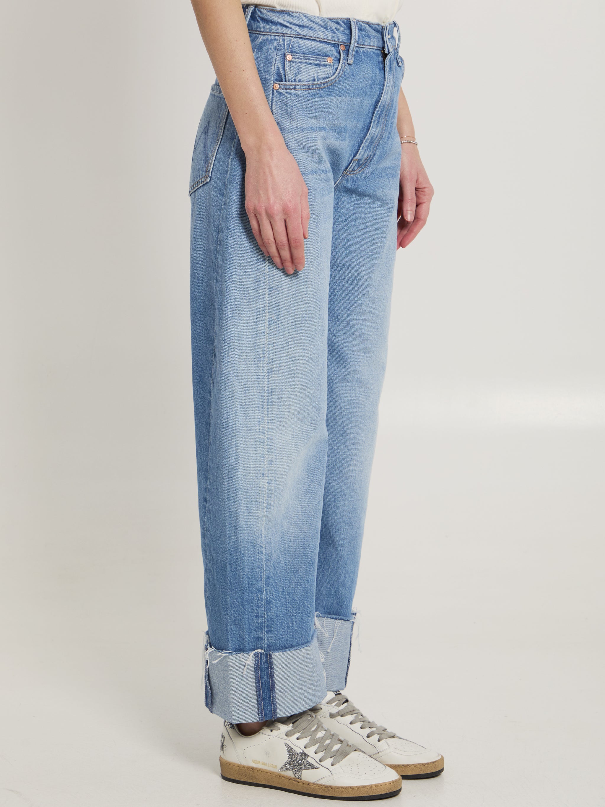 the half-pipe ankle cuff fray jeans