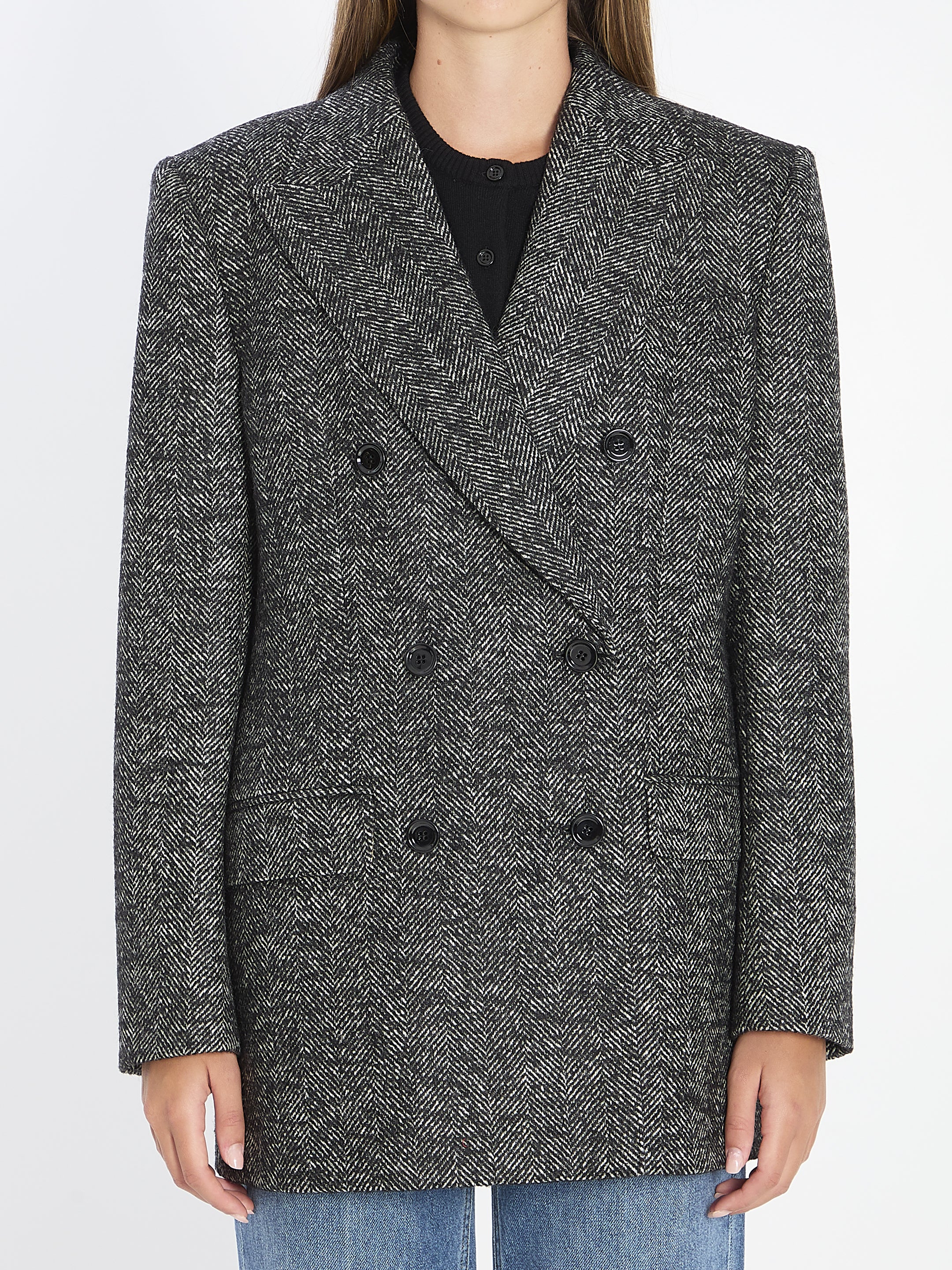 DOLCEamp;GABBANA 38 double-breasted chevron jacket