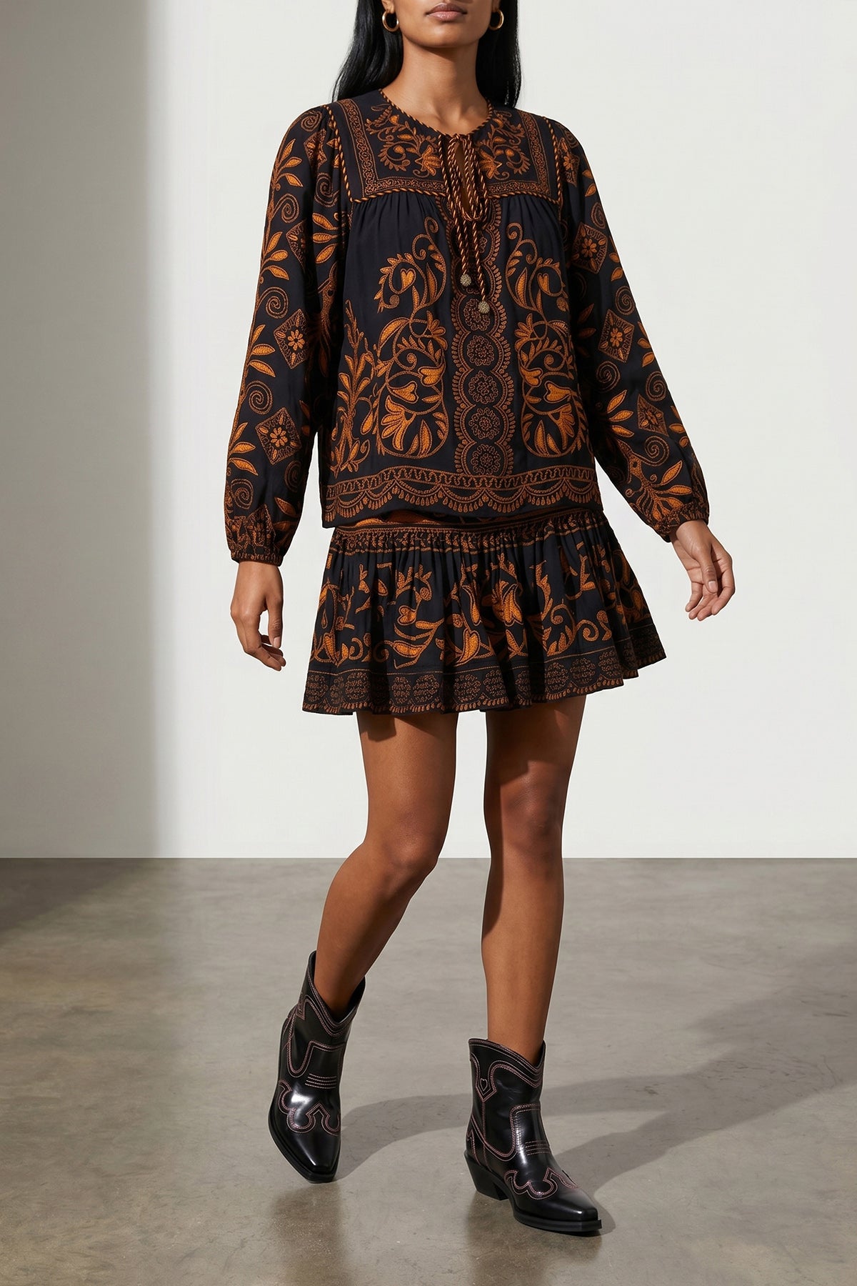 FARM RIO S cornely ainika blouse in silk-effect fabric