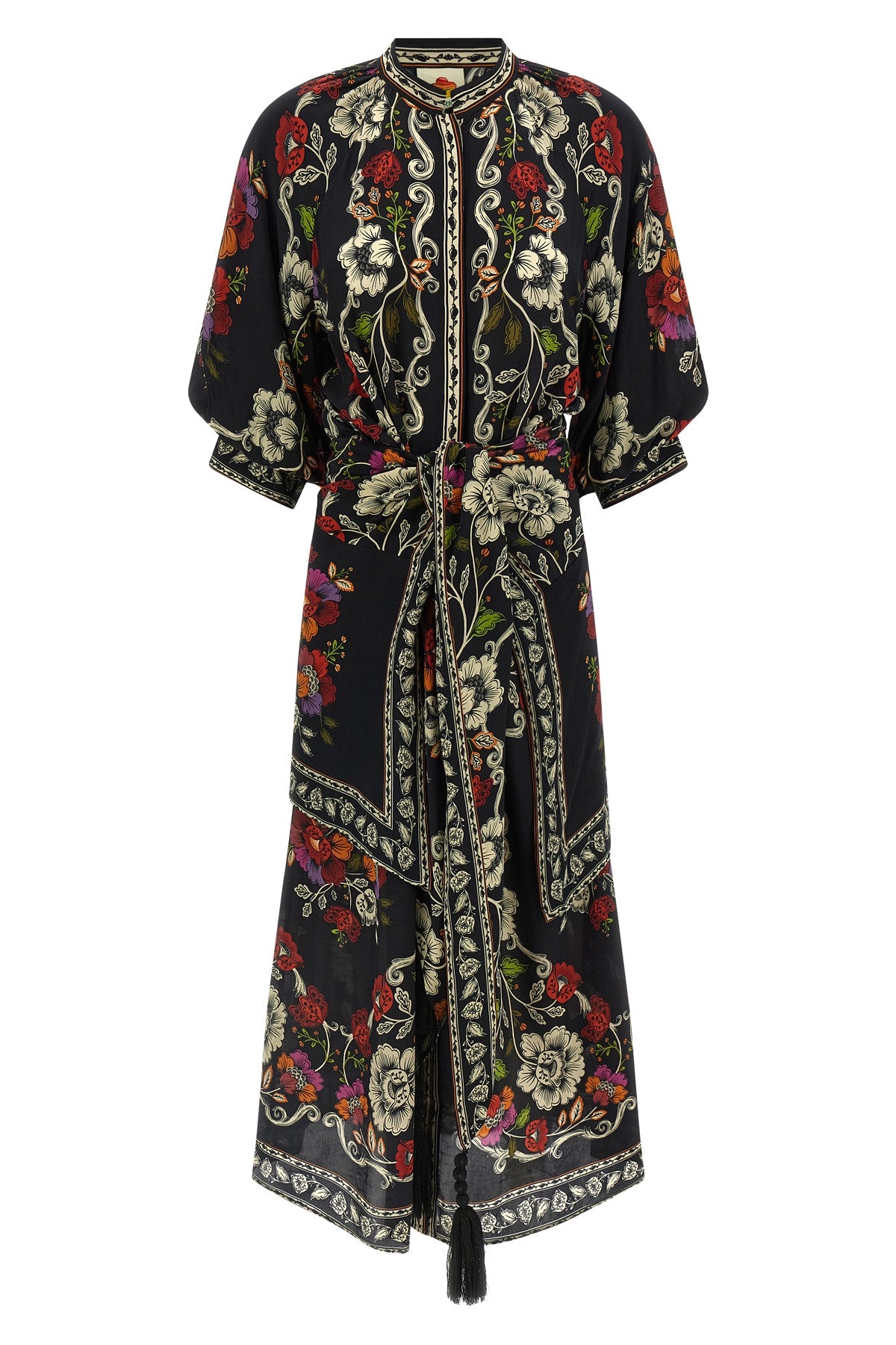 FARM RIO S all-over rococò flowers print viscose dress