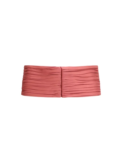satin pleated waist belt
