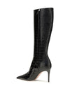 vera crocodile-effect leather knee-high boots