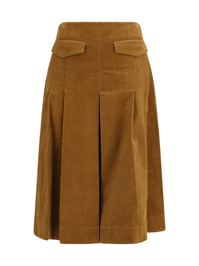 corduroy pleated skirt