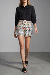 black embroidered cotton shirt