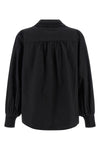 black embroidered cotton shirt