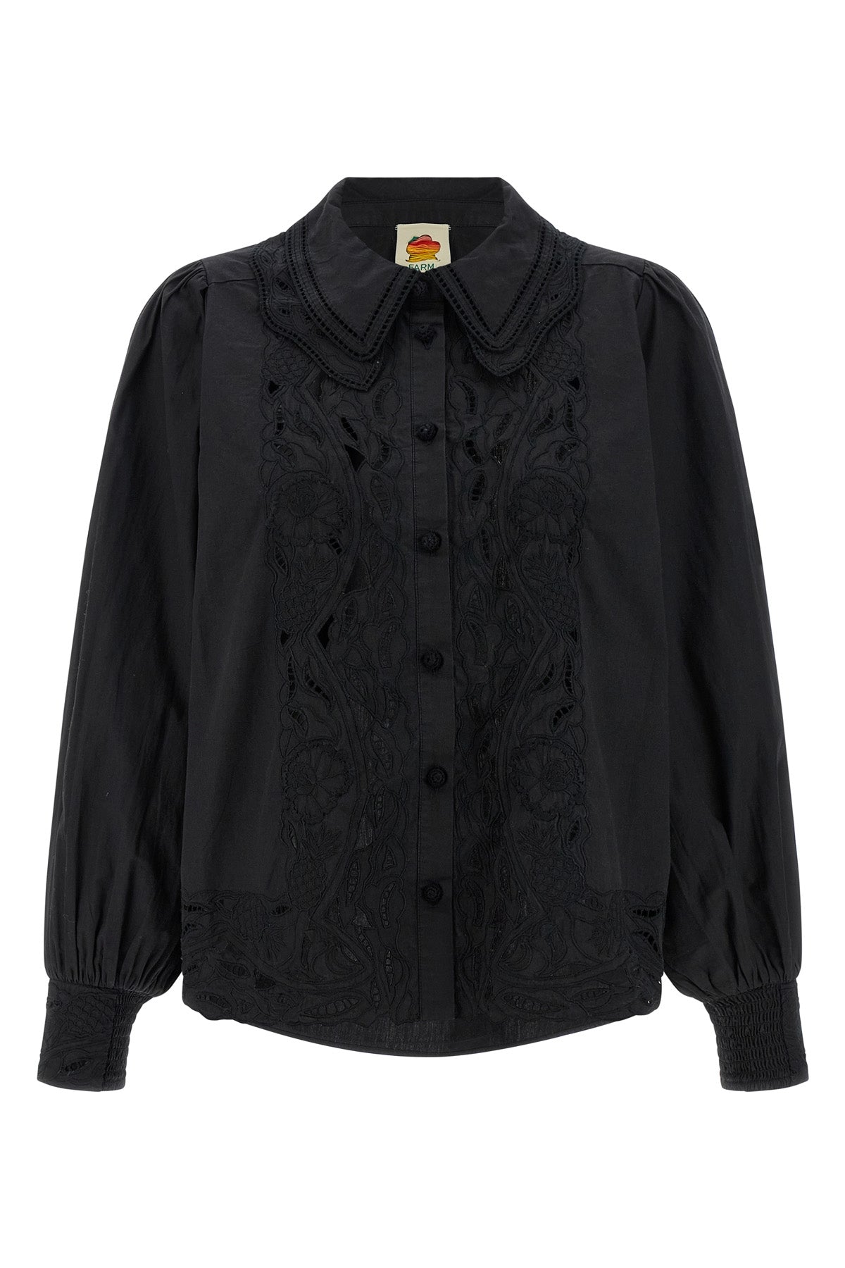 FARM RIO M black embroidered cotton shirt