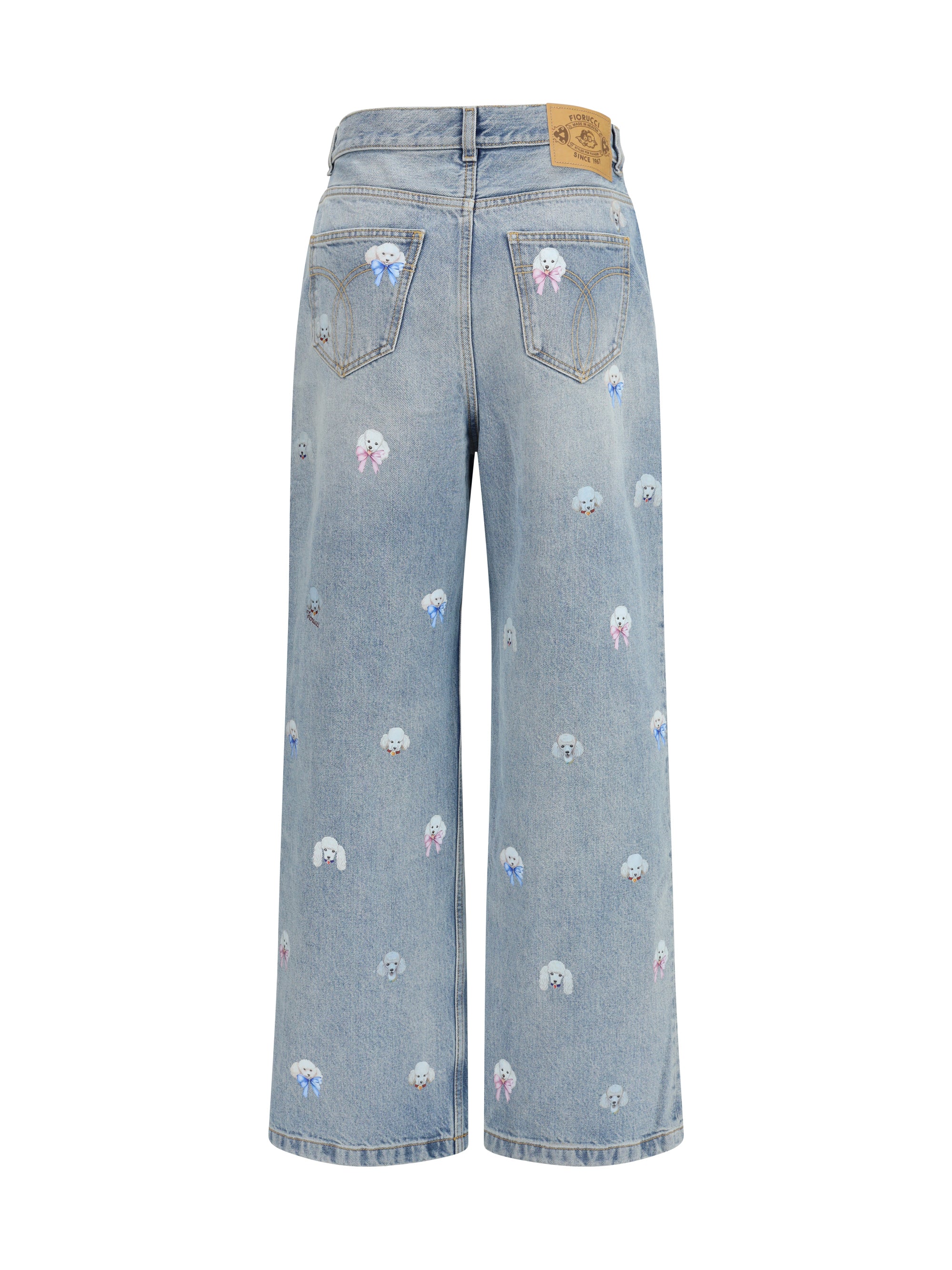 FIORUCCI 27 poodle-print baggy jeans