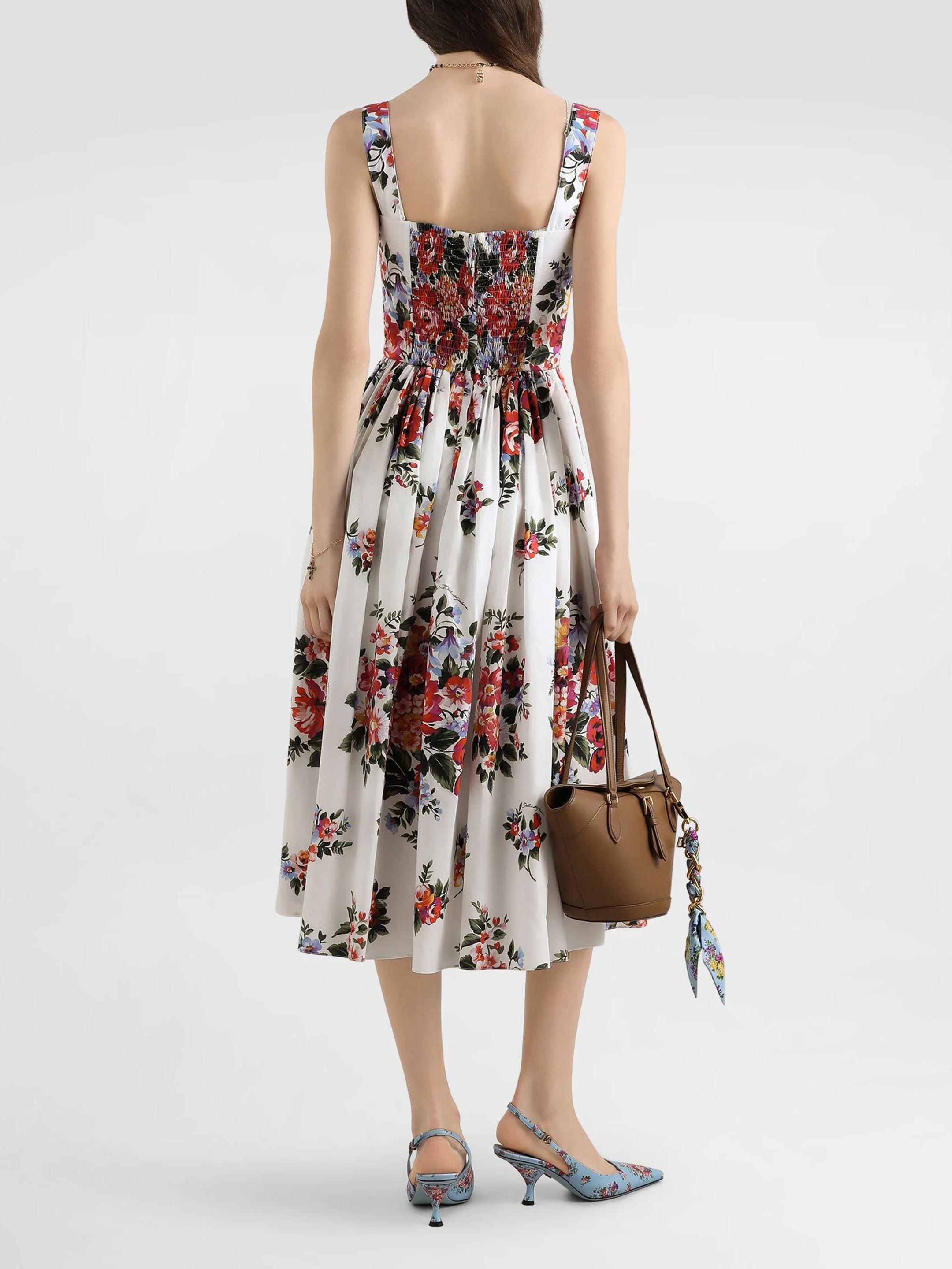 DOLCEamp;GABBANA 40 floral print bustier midi dress