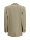 single-breasted jacket in wool and silk