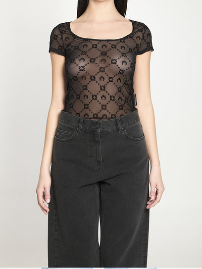 monogram mesh top
