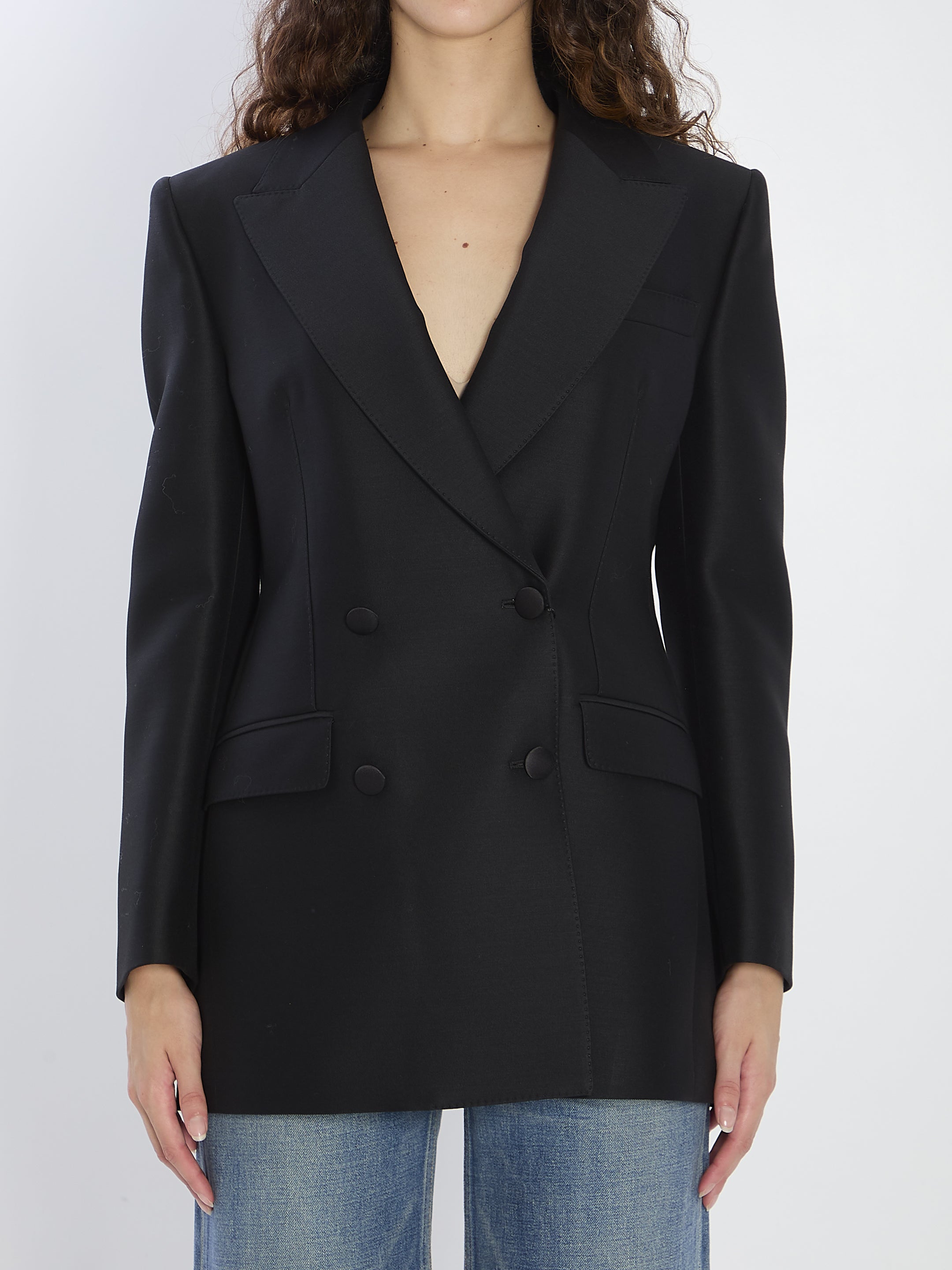 DOLCEamp;GABBANA 40 double-breasted jacket in faille
