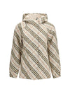 reversible check hooded jacket