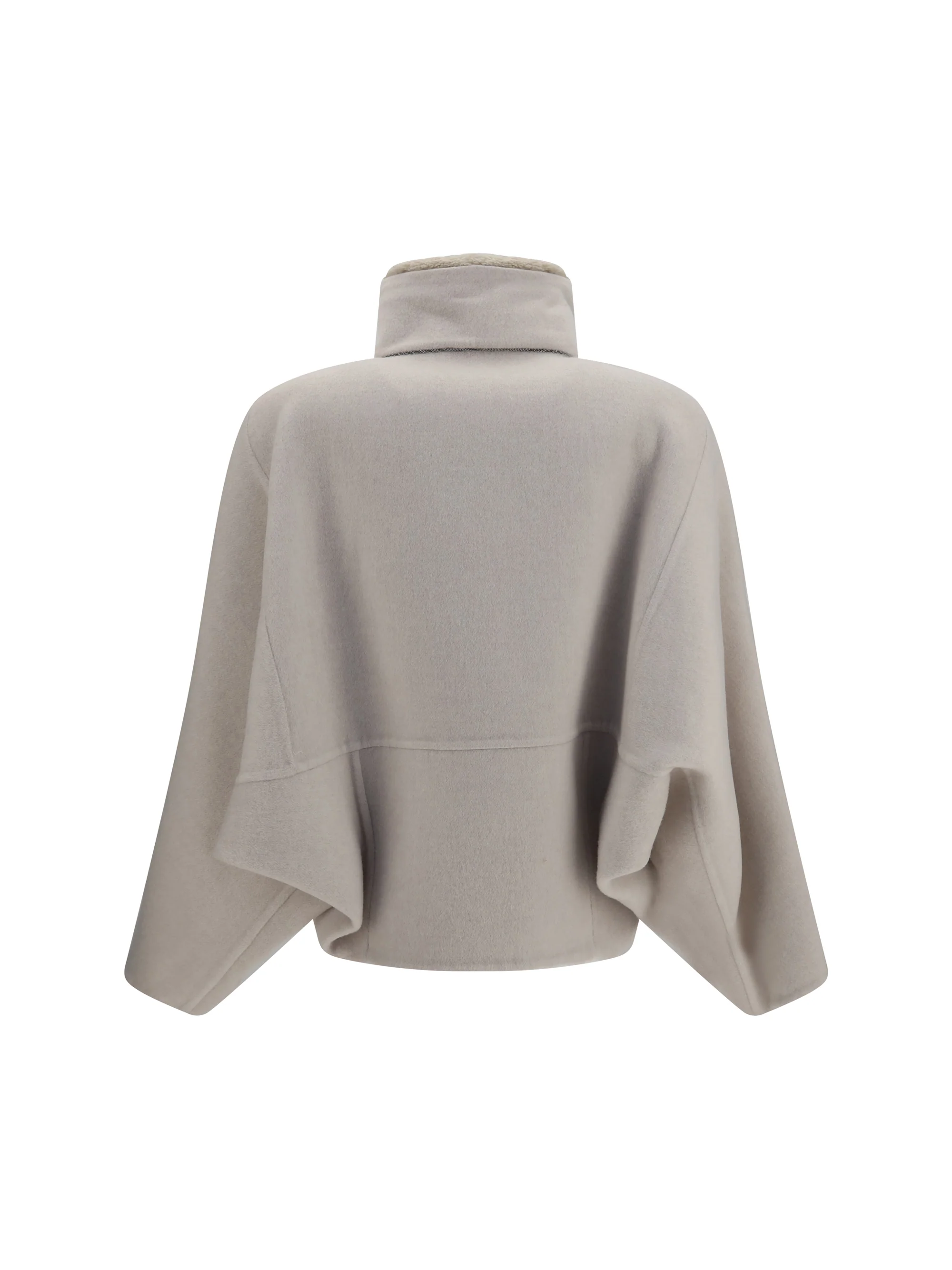 double-faced wool and cashmere jacket with detachable shearling insert
