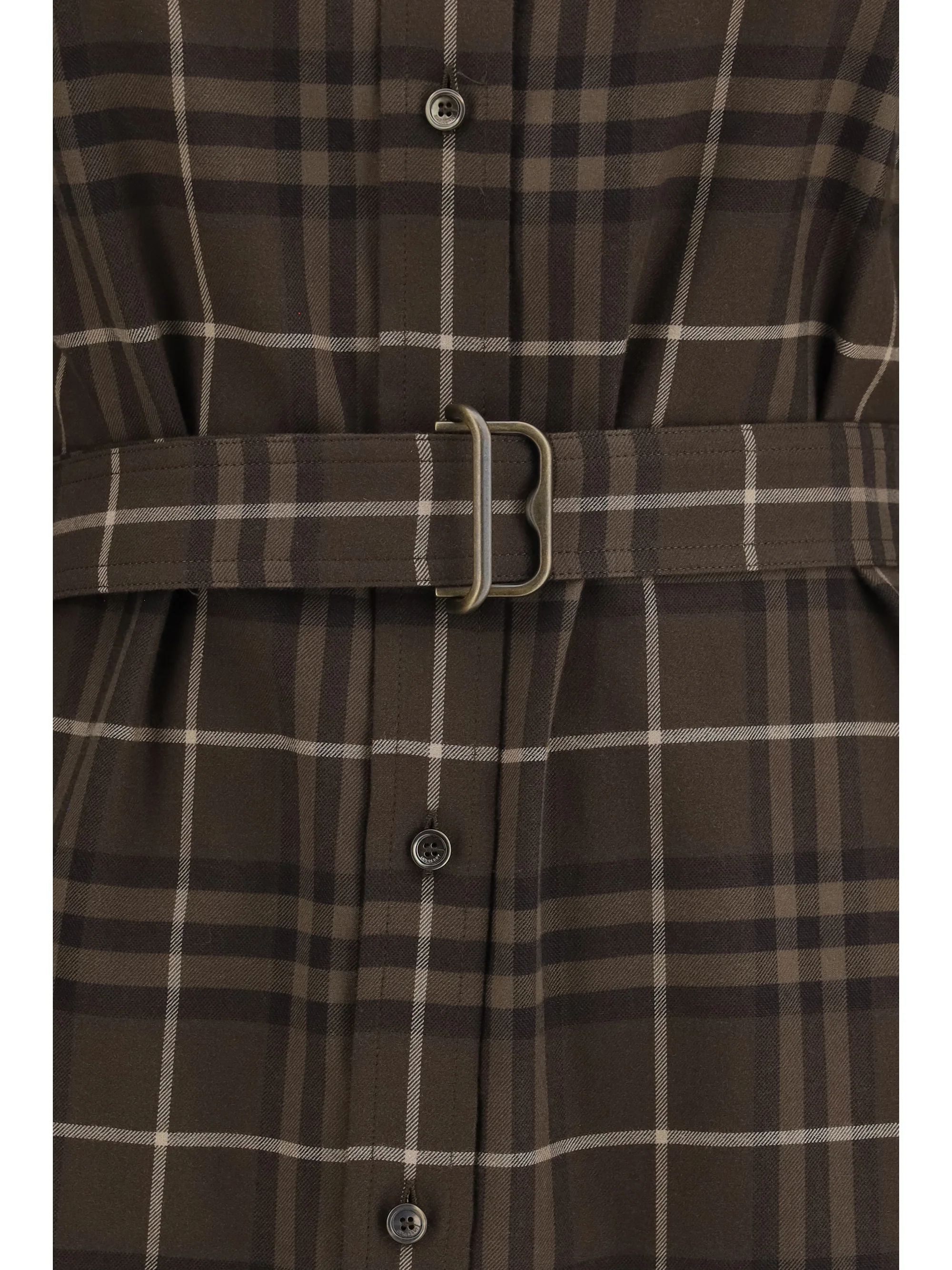 check cotton shirt dress