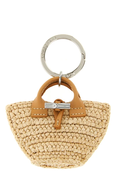 keychain miniature reinterpretation of the iconic raffia shopping bag of the le