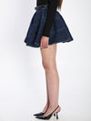 flared denim mini skirt