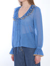 blouse with polka dots