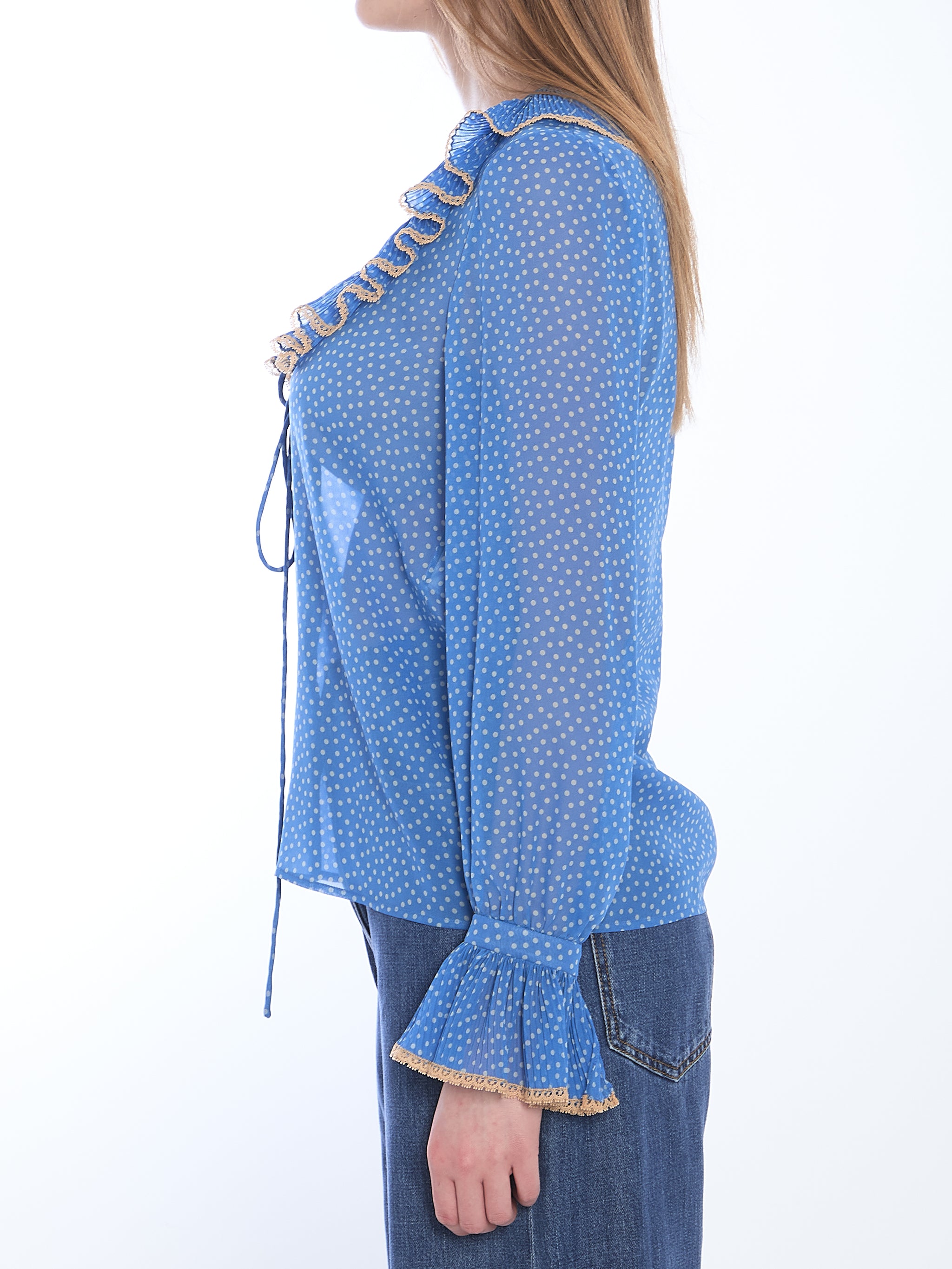 blouse with polka dots