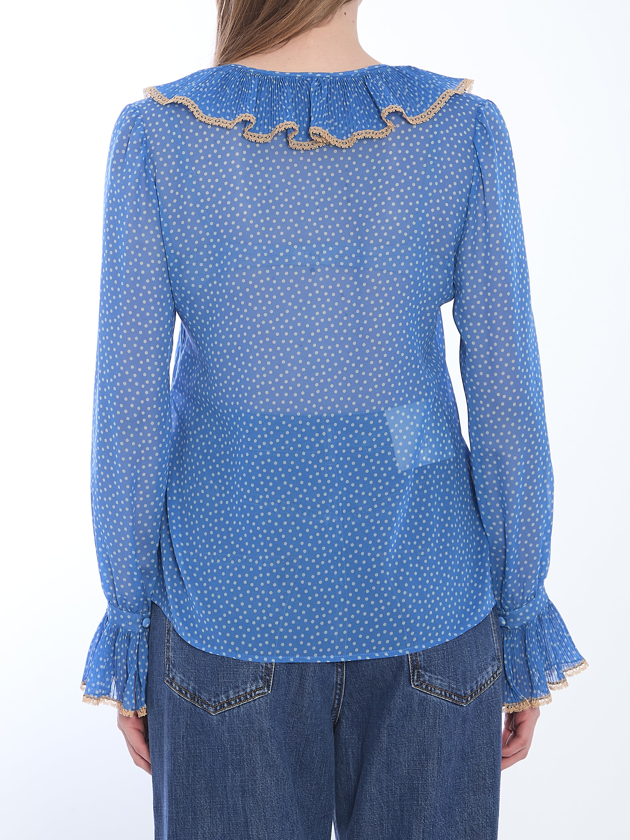 blouse with polka dots