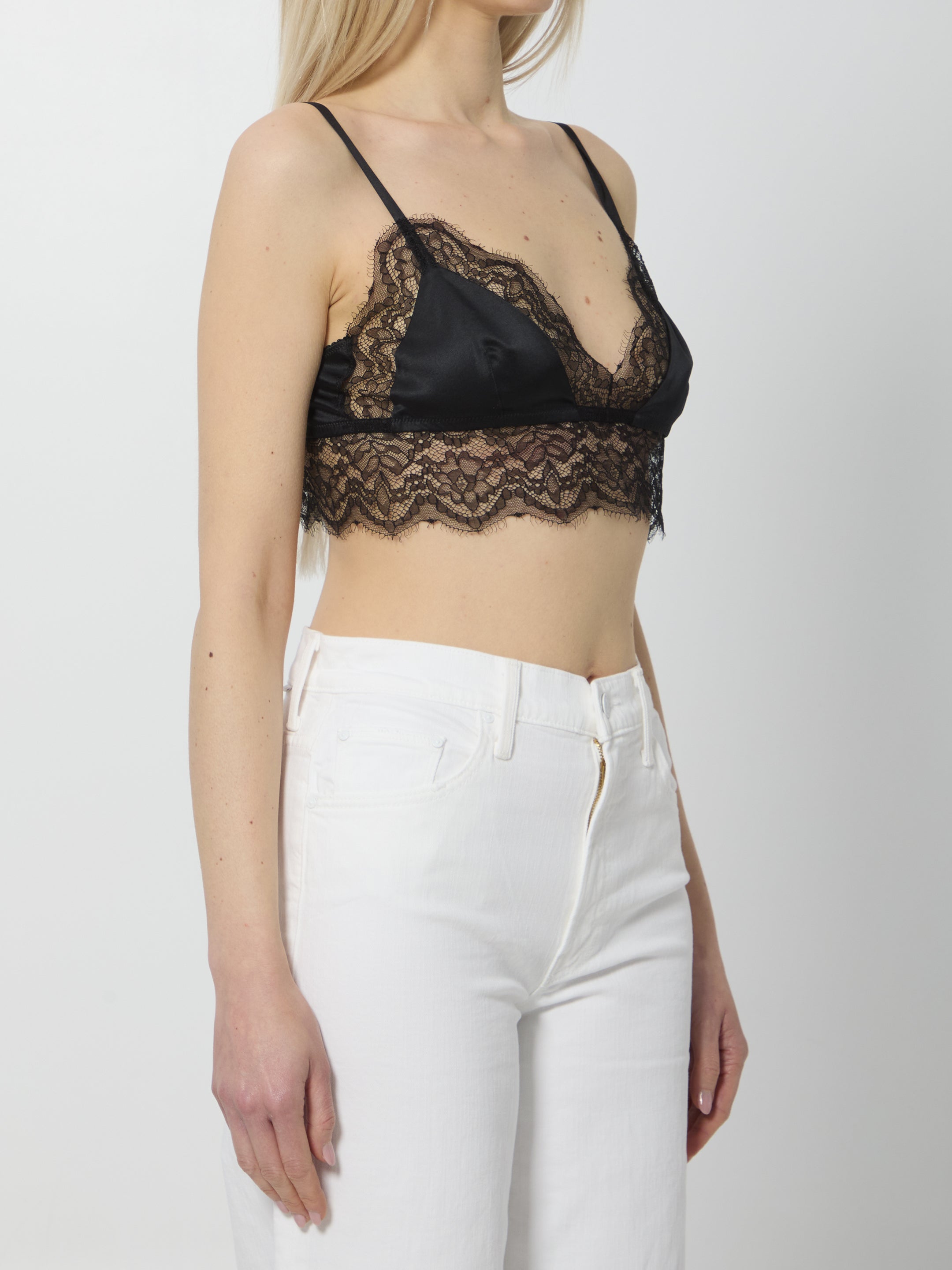 DOLCEamp;GABBANA II satin bralette with lace
