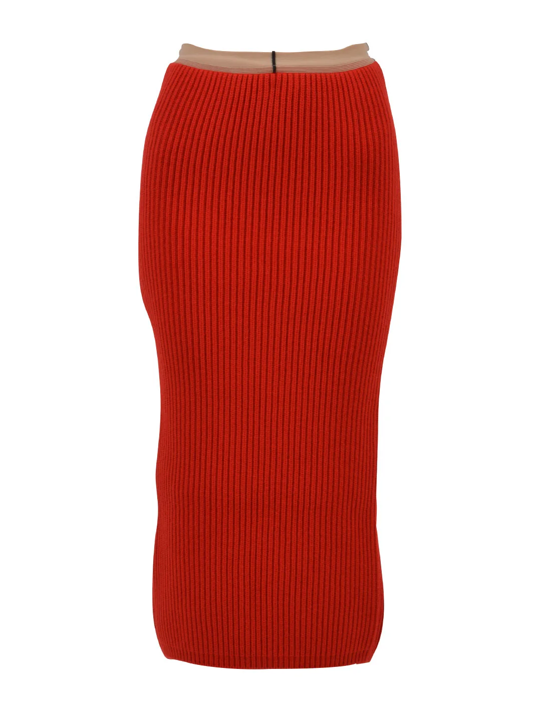 rib-knit midi skirt