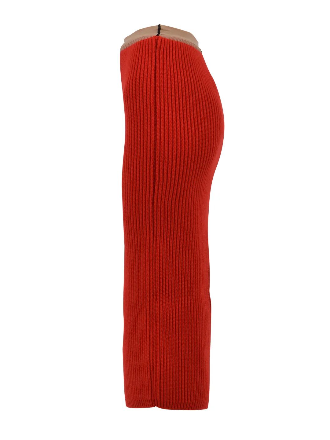 rib-knit midi skirt