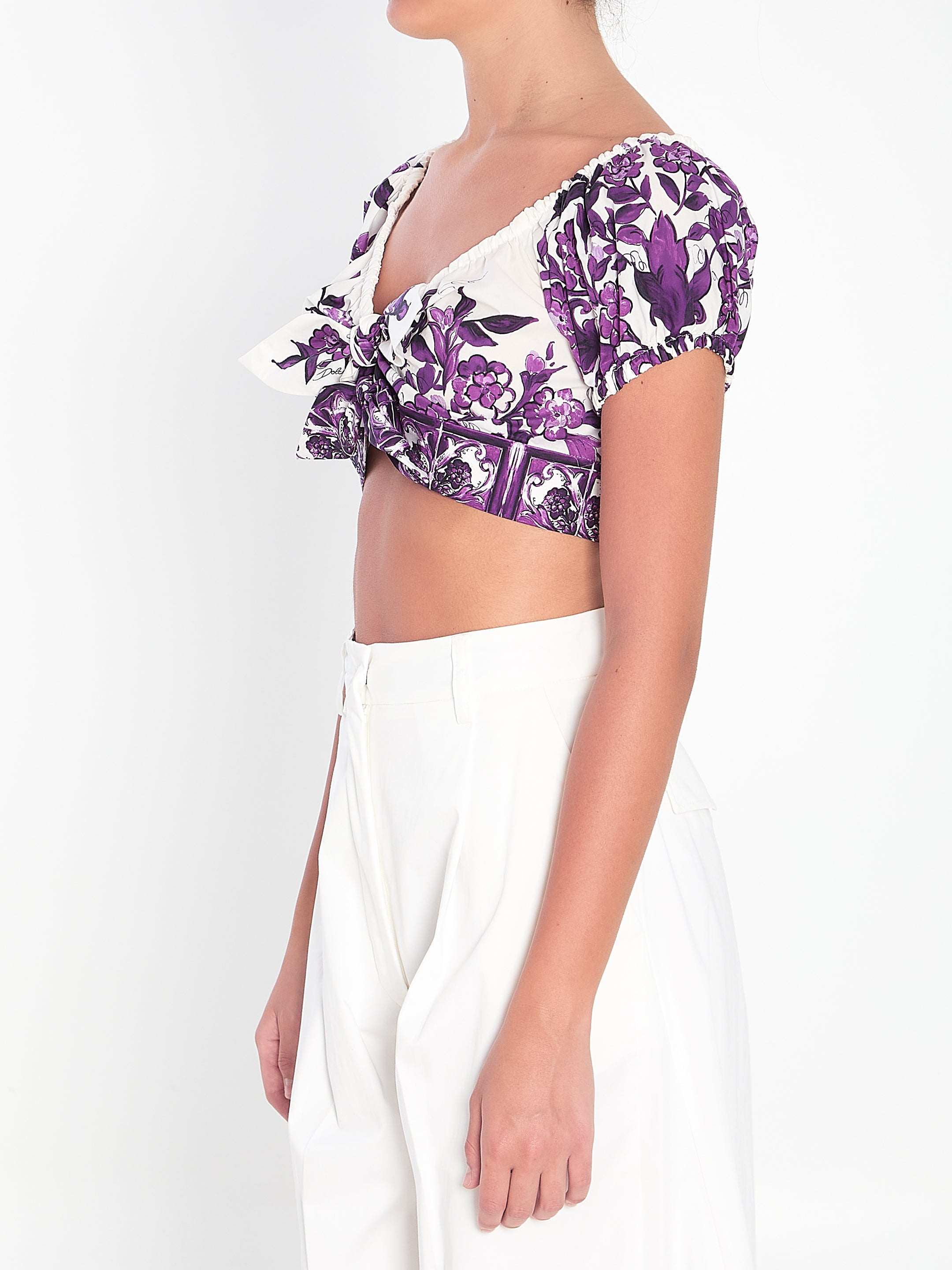 DOLCEamp;GABBANA 40 top with maiolica print