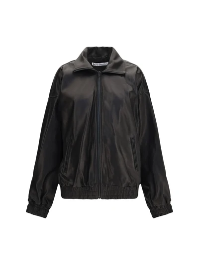 leather jacket with high collar
