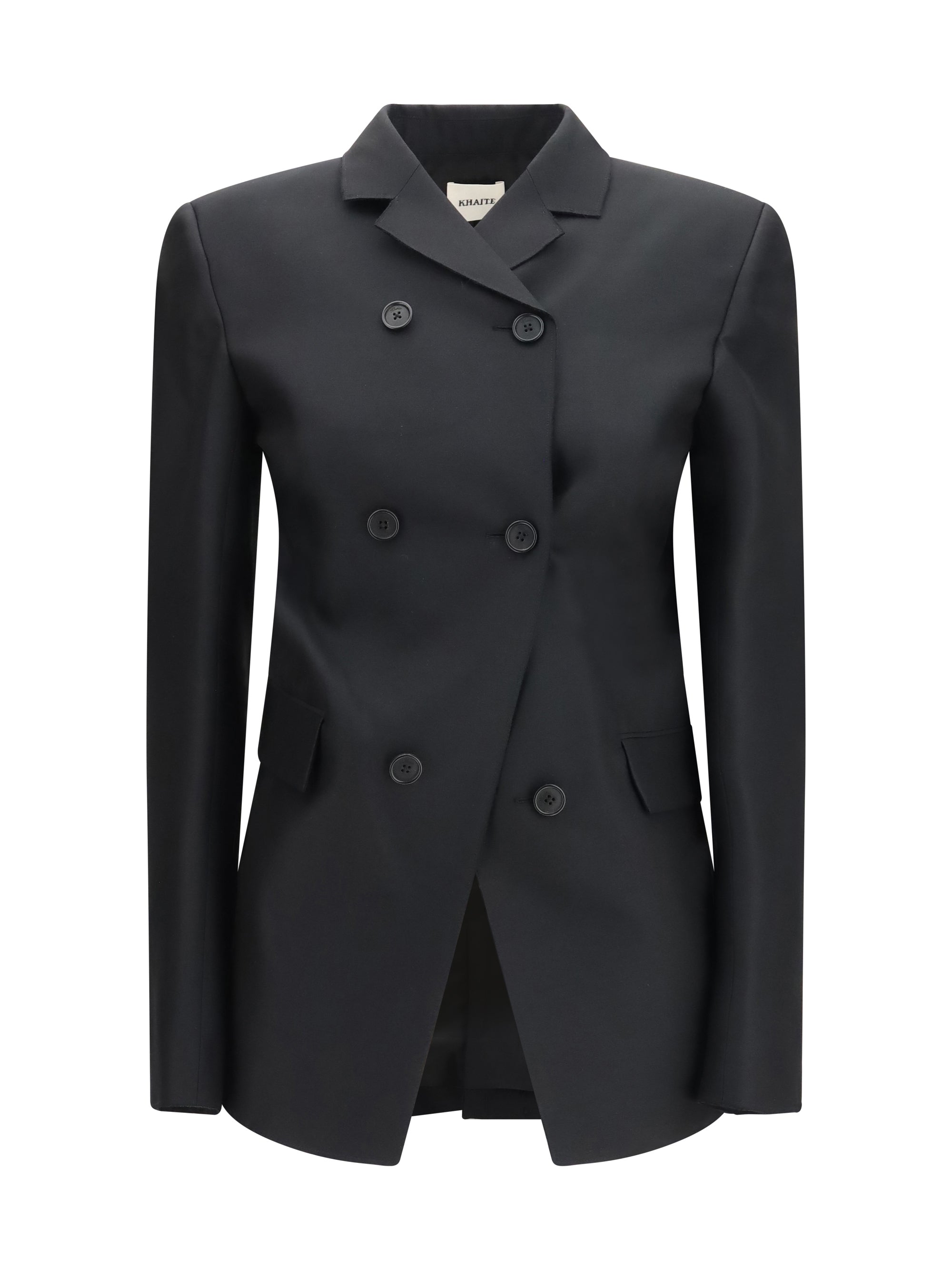 KHAITE 2 rolo double-breasted silk and wool blazer