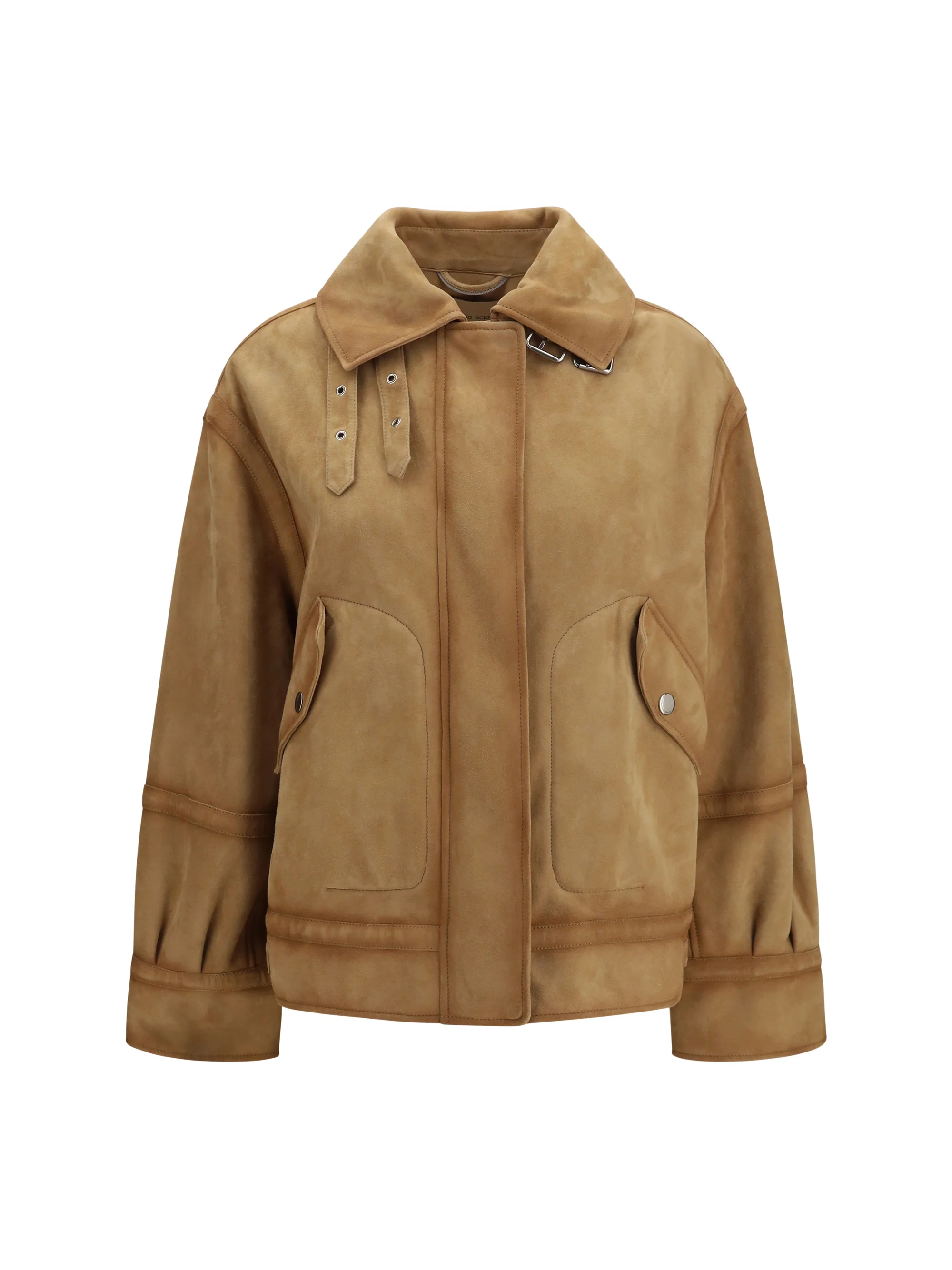 ERMANNO SCERVINO 40 heritage detail suede aviator bomber jacket