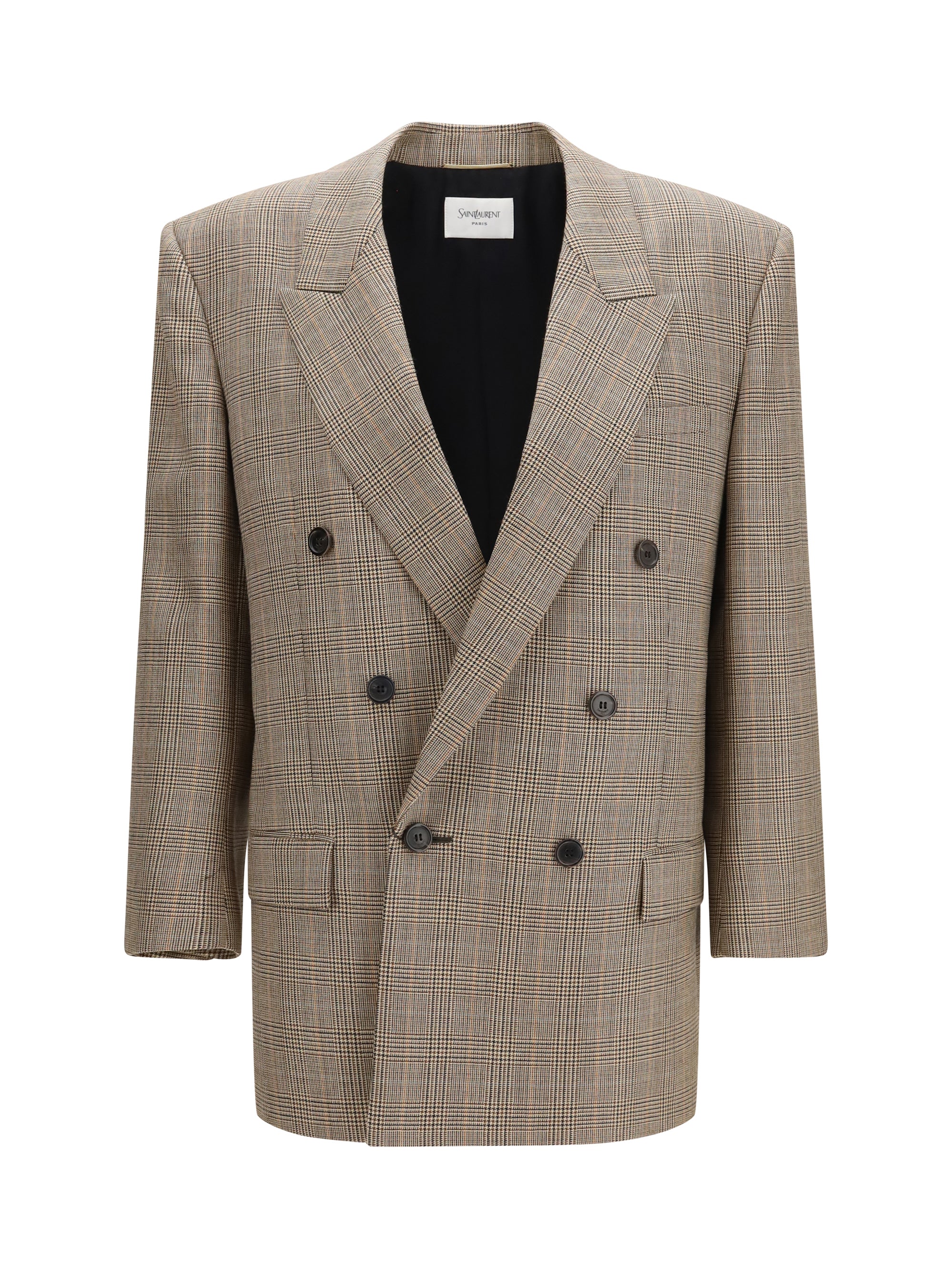 SAINT LAURENT 38 prince of wales houndstooth wool blazer