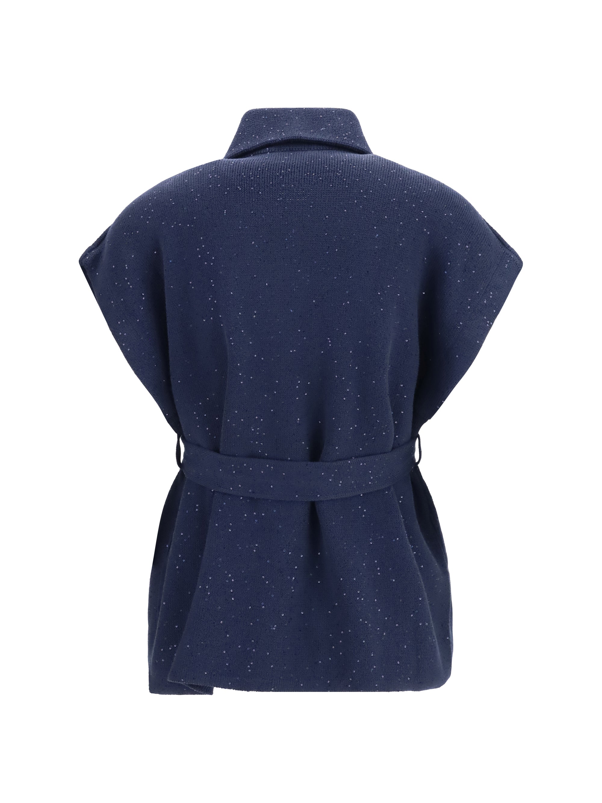 double-breasted sequin vest