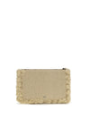 flat handle clutch in raffia