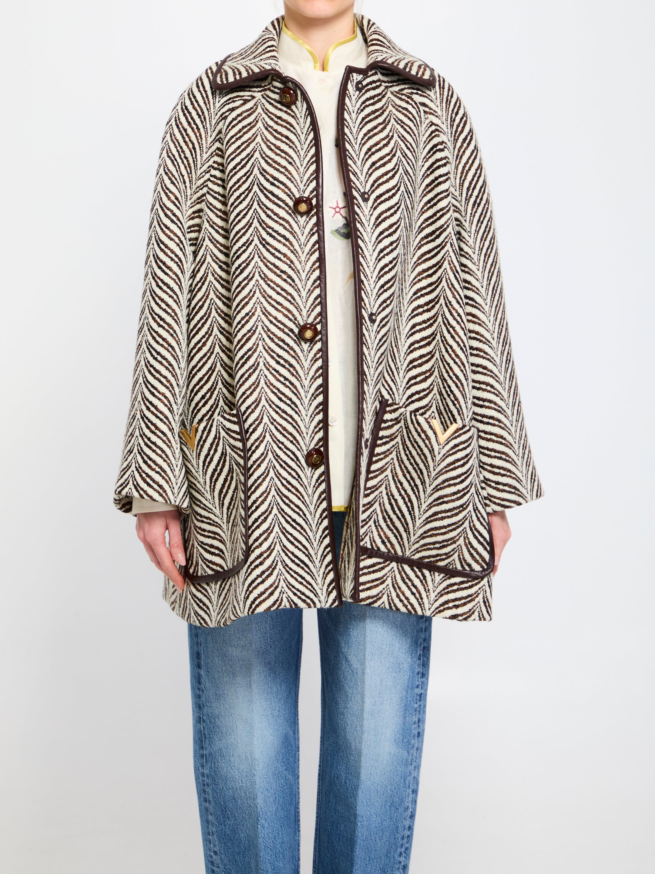 VALENTINO GARAVANI 40 animalier peacoat