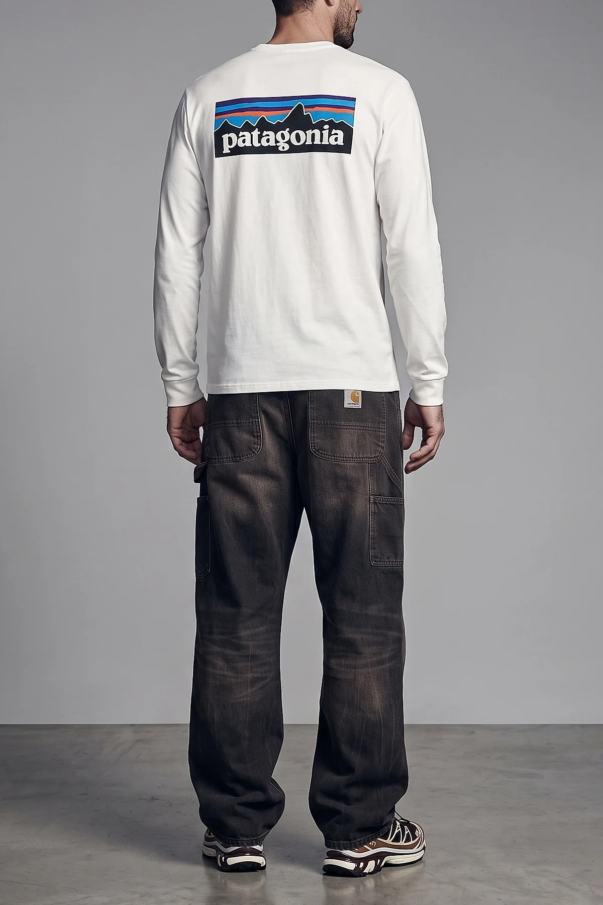 the patagonia long-sleeved t-shirt in a bright white tone