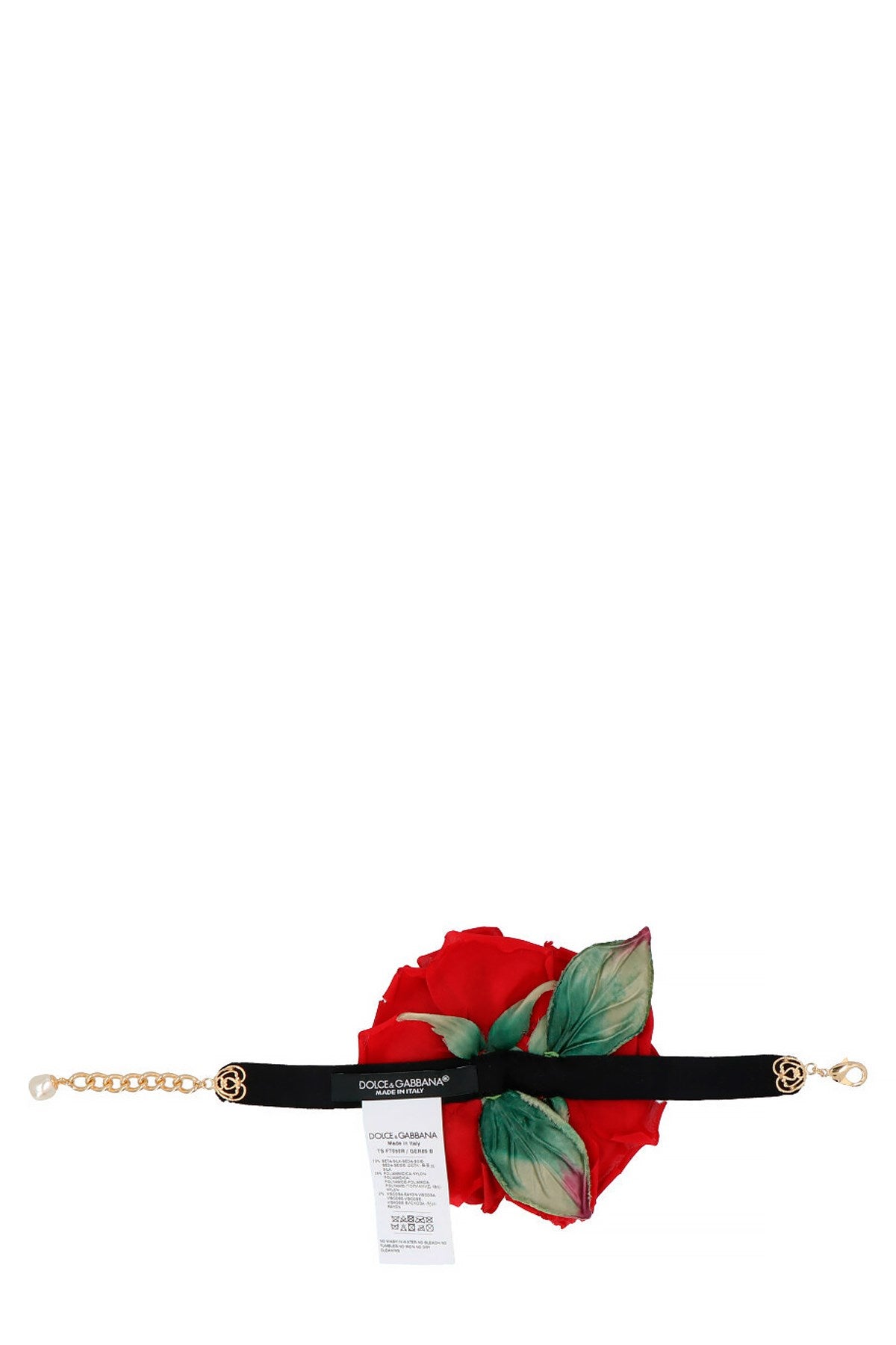 dolce & gabbana rose appliqué fabric choker
