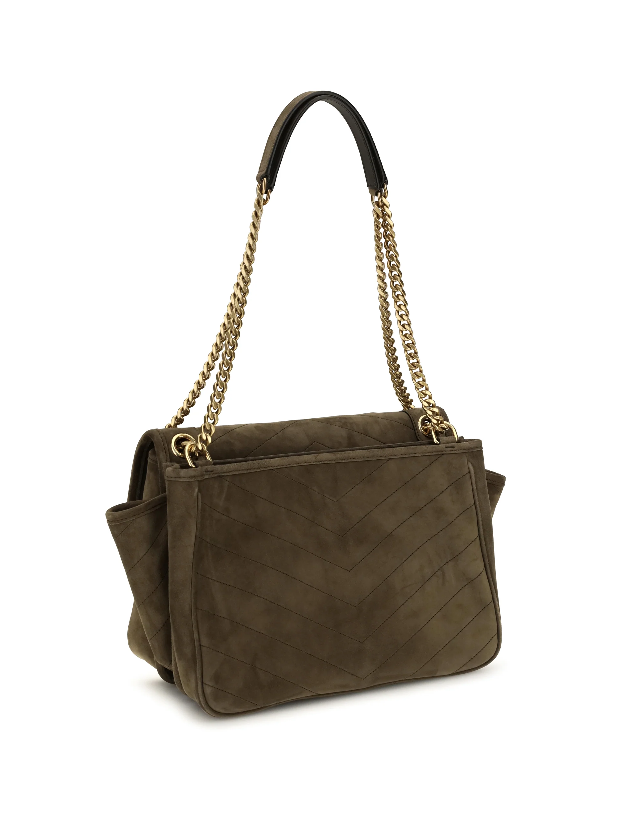 niki tripouch suede shoulder bag