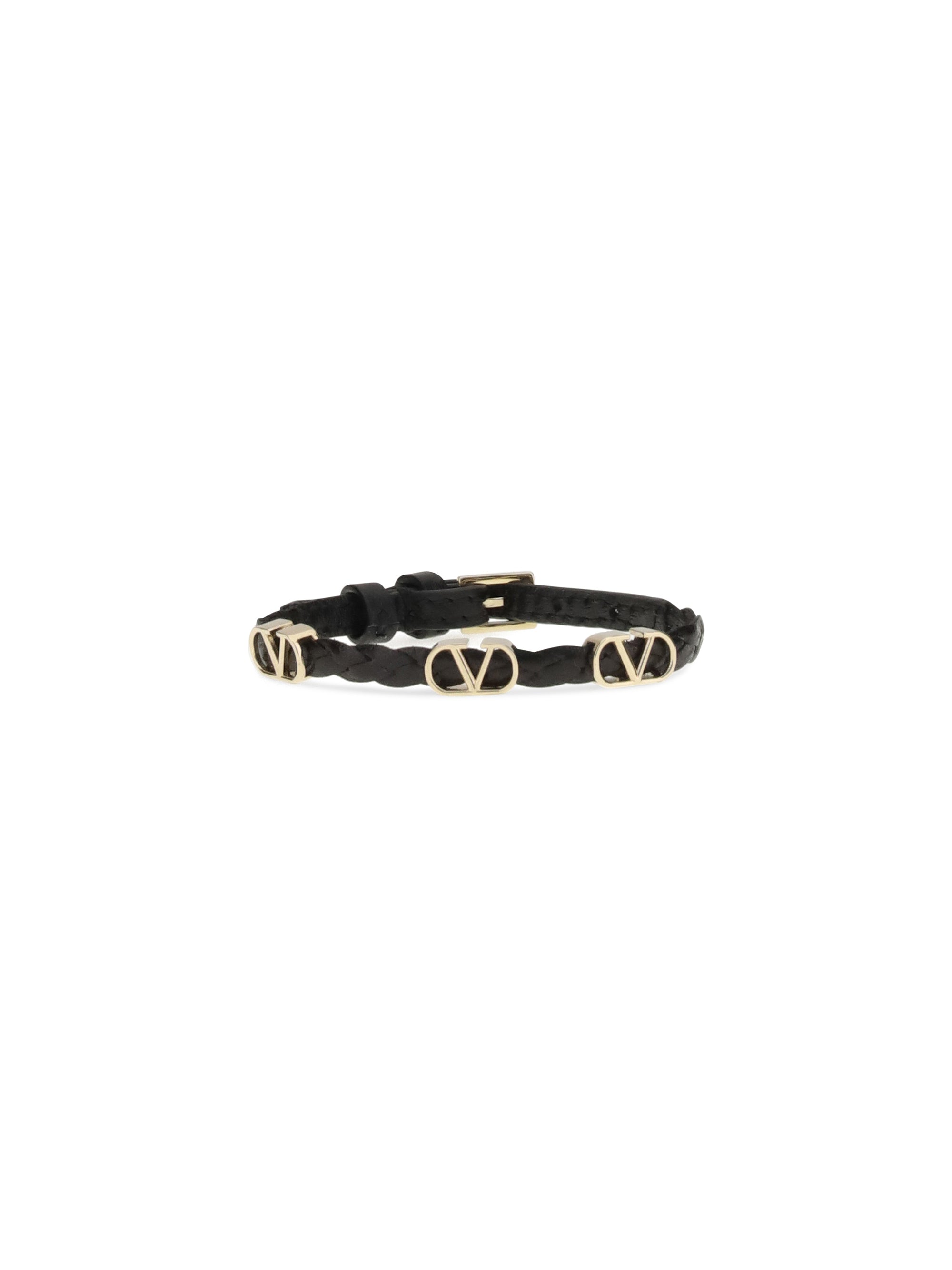 VALENTINO GARAVANI OS vlogo signature braided leather bracelet